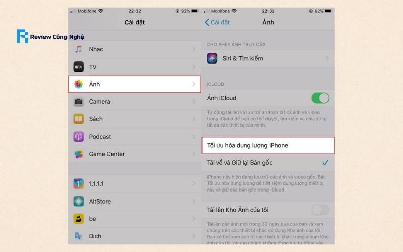 Tắt lưu ảnh gốc để iPhone luôn chạy nhanh và không đầy bộ nhớ