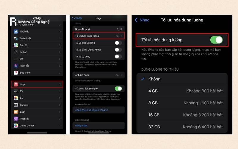 Hãy thử tính năng Tối ưu hóa dung lượng để Apple Music tự động quản lý và xóa nhạc ít nghe