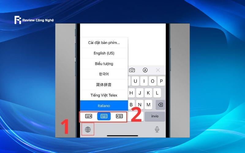 Vào mục Bàn phím, rồi chọn tiếp Bàn phím