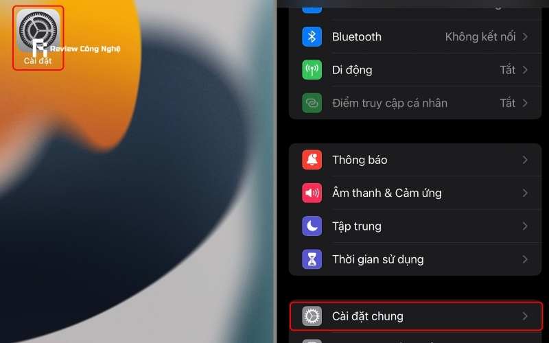 Vào phần Cài đặt của iPhone rồi chọn Cài đặt chung