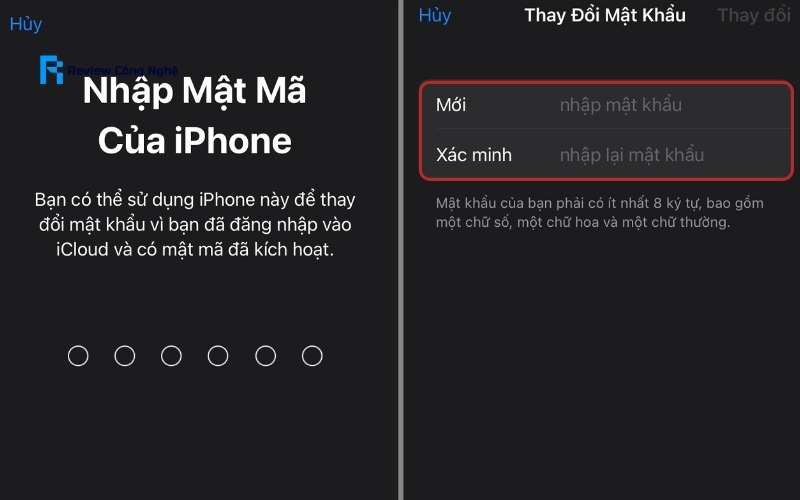Đổi mật khẩu iCloud mới cho điện thoại