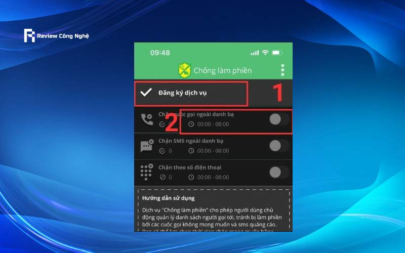Chọn “Đăng ký dịch vụ”