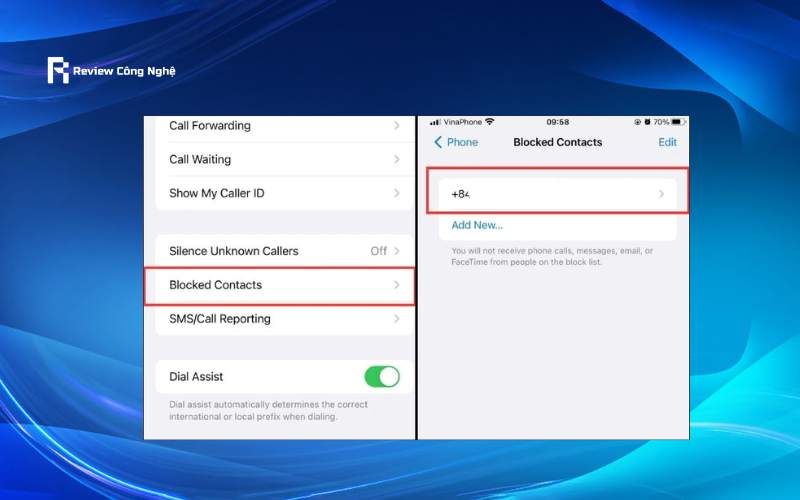 Cách mở chặn số lạ trên iPhone