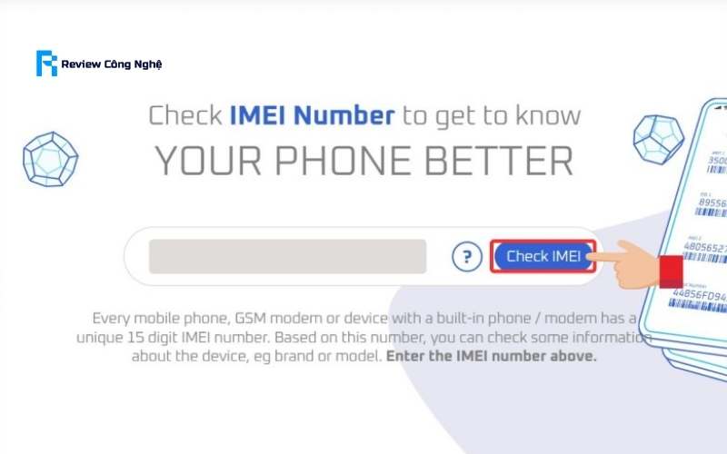 Nhấn chọn Check IMEI