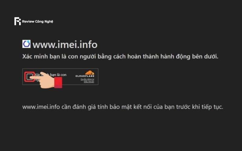 Tích chọn xác nhận không phải là robot để tiếp tục