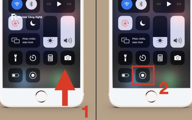 Chọn quay video màn hình bằng Touch ID