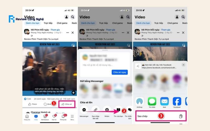 Trong khi video đang phát, nhấn vào nút Chia sẻ bên dưới khung video.