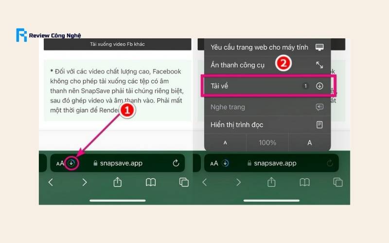 Nhấn Tải về để bắt đầu tải xuống video về iPhone