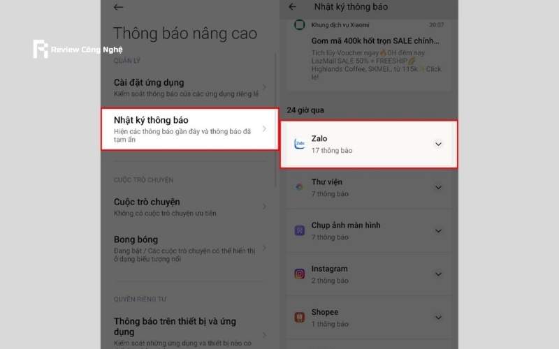 Xem tin nhắn đã thu hồi của Zalo bằng điện thoại Samsung