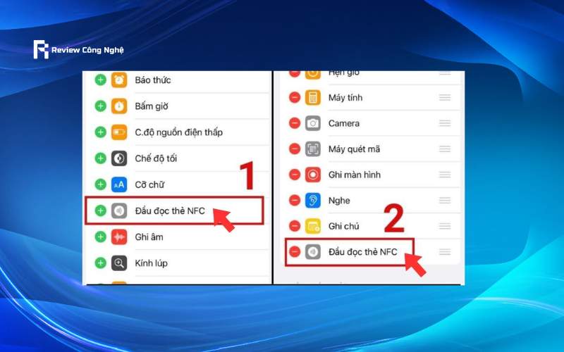 Thêm mục Đầu đọc thẻ NFC