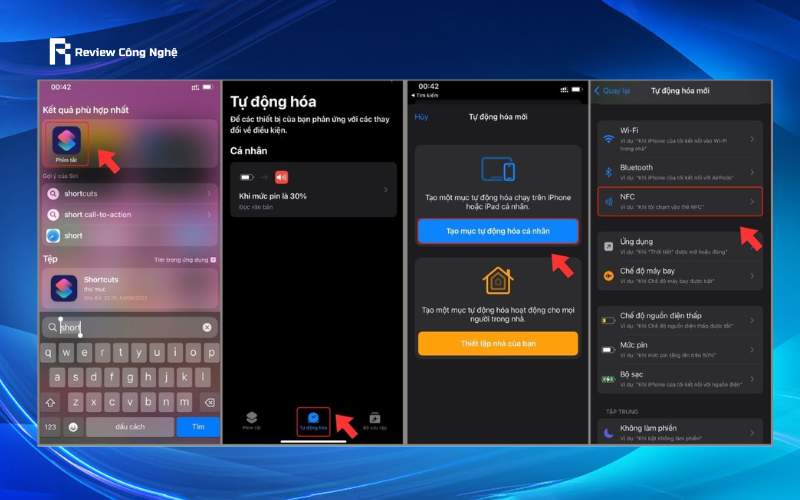 Bấm chọn NFC trong mục Tự động hóa mới
