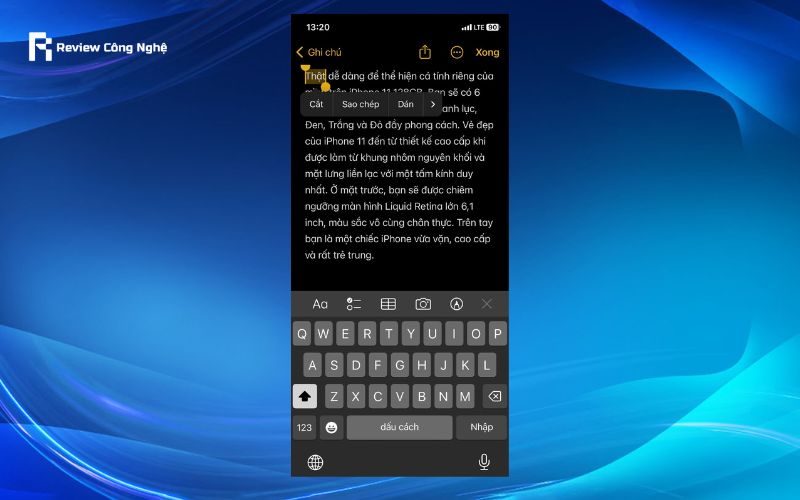 Cách định dạng văn bản trong ghi chú trên iPhone - Bước 1
