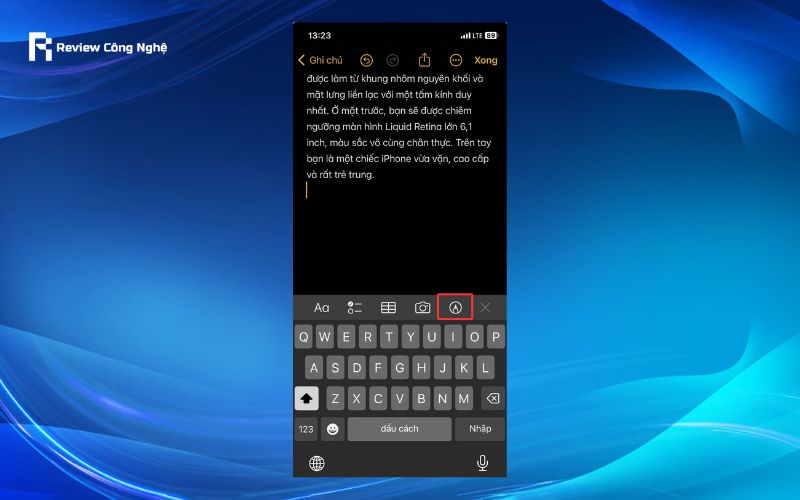 Vẽ và phác thảo trên ghi chú của iPhone - Bước 1
