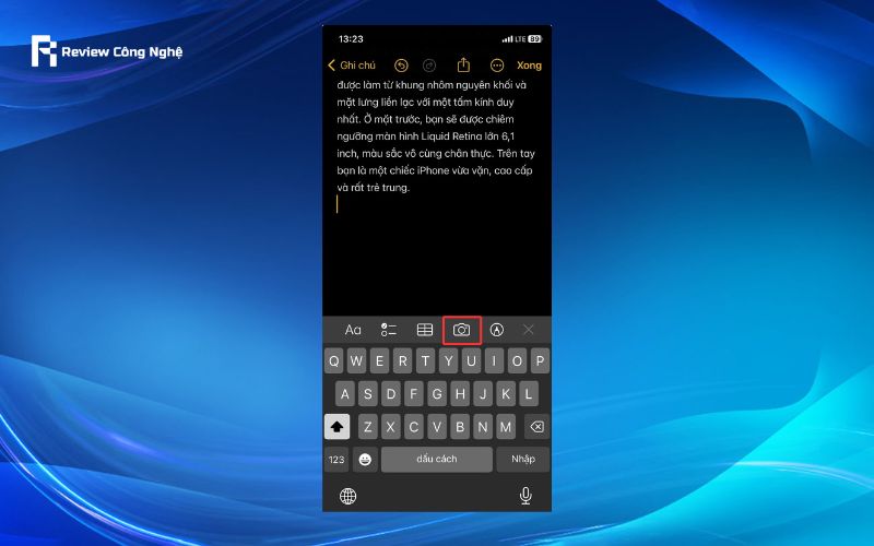 Hướng dẫn chèn hình ảnh hoặc video vào ghi chú trên iPhone - Bước 1