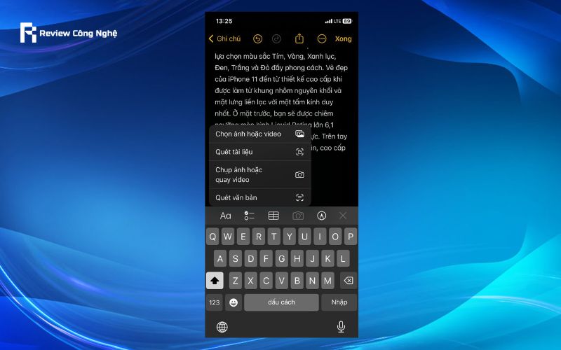 Hướng dẫn chèn hình ảnh hoặc video vào ghi chú trên iPhone - Bước 2
