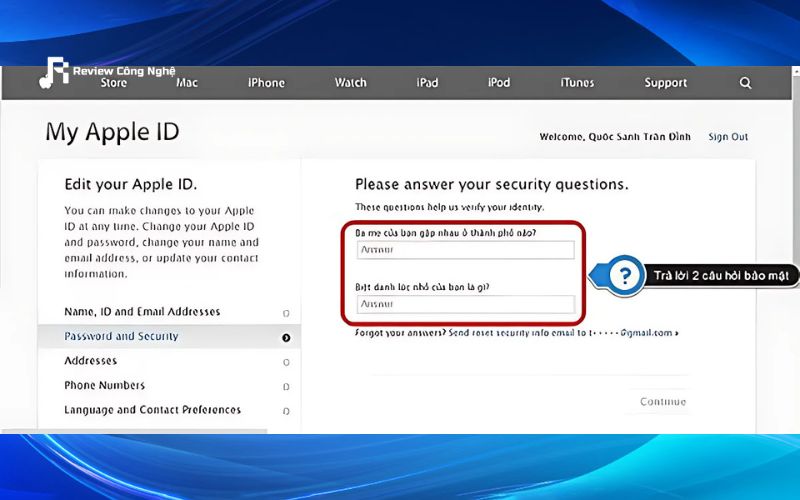 Trả lời đúng câu hỏi bảo mật giúp lấy lại iCloud nhanh chóng