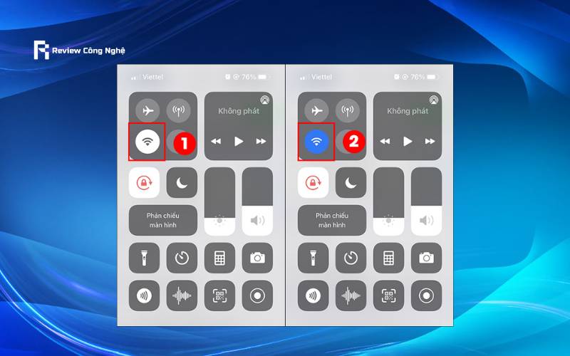 Sử dụng Trung tâm điều khiển để làm mới kết nối Wi-Fi