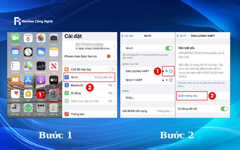 Quên và kết nối lại mạng